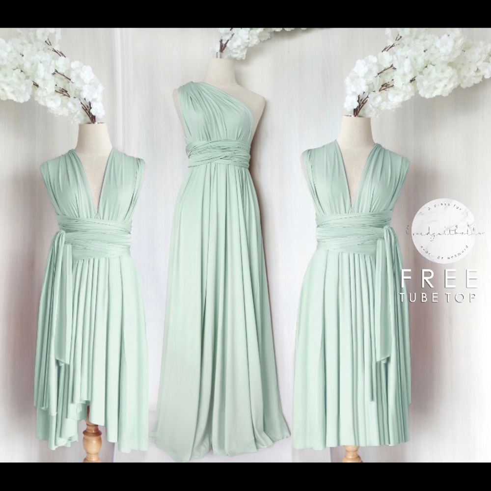 Mint green- infinity dress floor length